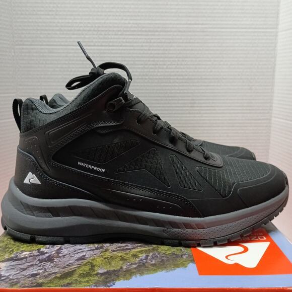 Mens size 11.5 Ozark Trail Tech Hiker Waterproof Boots Black - Picture 1 of 8